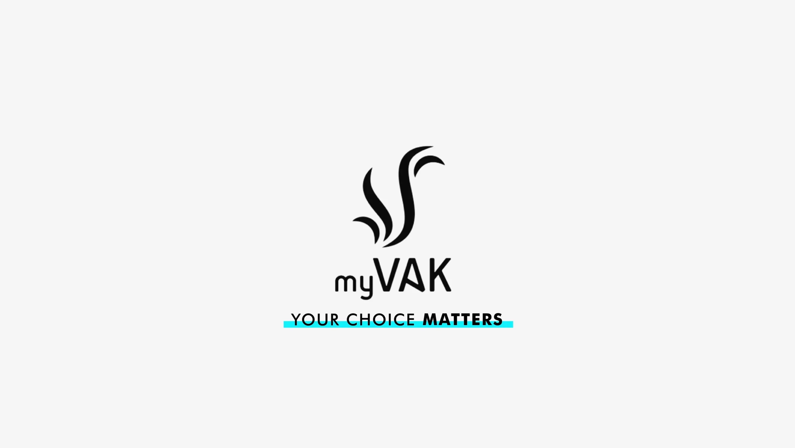 MYVAK logo - brand message: Your Choice Matters – Nicotine Free and Free Life callouts
